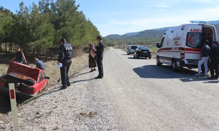 OSMANCIK’TA OTOMOBİL ŞARAMPOLE UÇTU