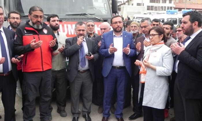 İNSANI YARDIM TIRI DUALARLA UĞURLANDI