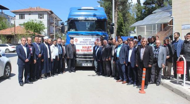 HALEP YARDIM TIRI DUALARLA UĞURLANDI