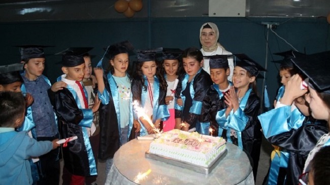 MİNİKLERİN MEZUNİYET SEVİNCİ