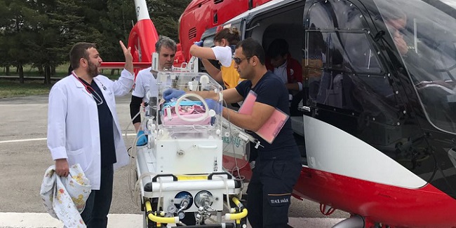 HELİKOPTER AMBULANS İLE NAKLEDİLDİ