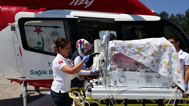 HELİKOPTER AMBULANS BEBEK İÇİN GELDİ