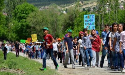 KARGI’DA ÖĞRENCİLER SAĞLIK İÇİN YÜRÜDÜ