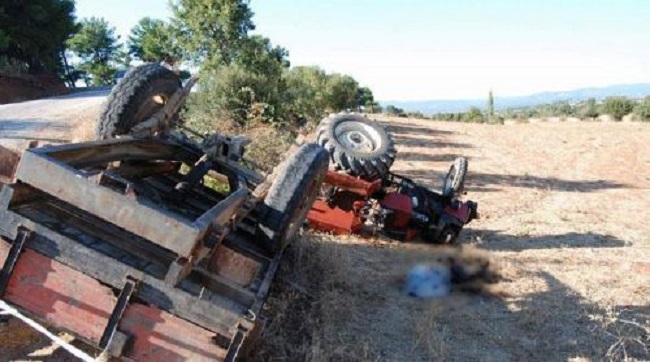 TRAKTÖR DEVRİLDİ: 1 ÖLÜ