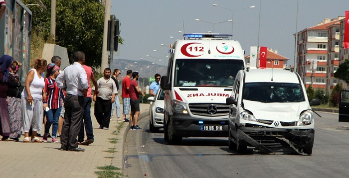 SUNGURLU’DA TRAFİK KAZASI: 1 YARALI