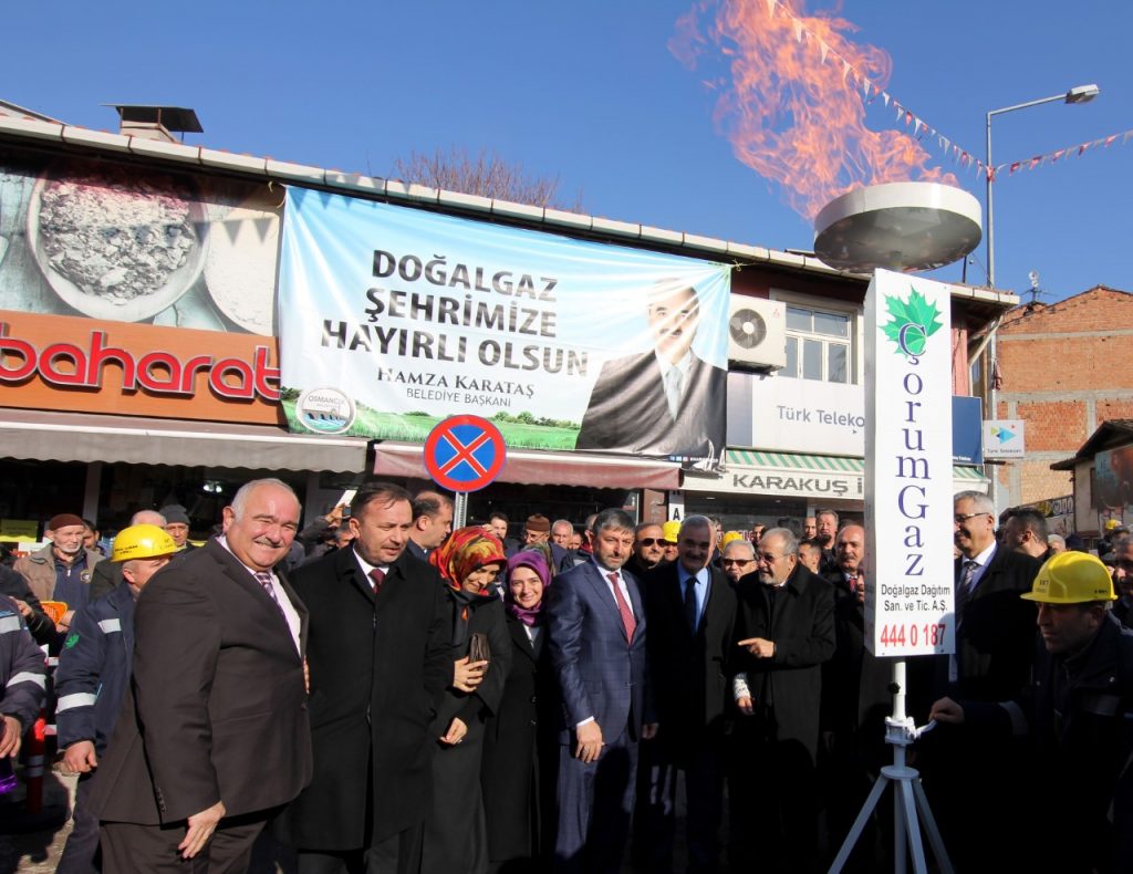 OSMANCIK’TA DOĞALGAZIN İLK ATEŞİ YANDI