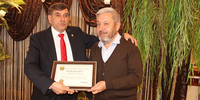 DUAYEN ÜYELERE ONUR BELGESİ VERİLDİ