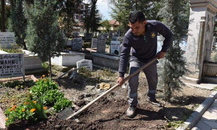 MEZARLIKLARA 5 BİN ADET GÜL DİKİLDİ