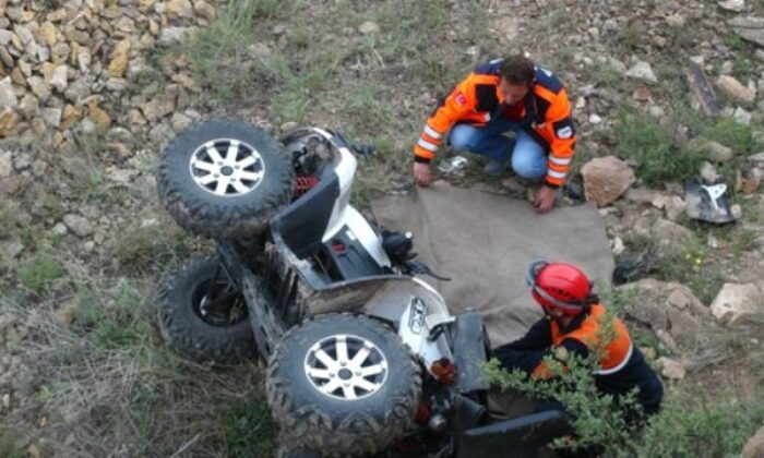 ATV KAZASINDA AĞIR YARALANDI
