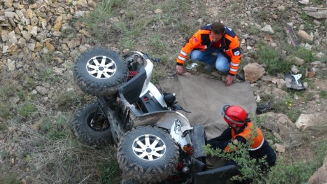 ATV KAZASINDA AĞIR YARALANDI
