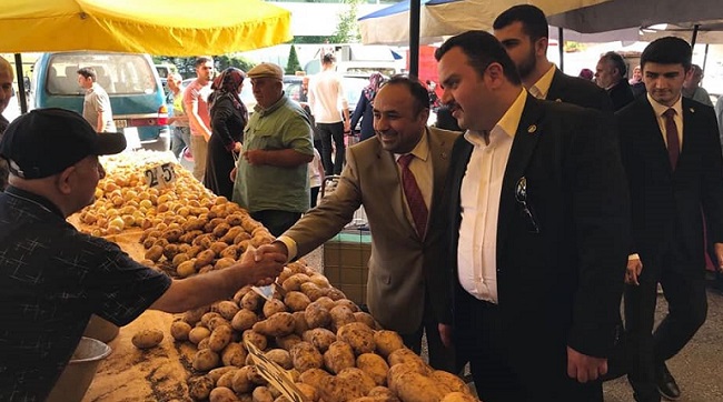PAZARDA SEÇİM VAATLERİNİ ANLATTI