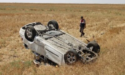 OTOMOBİL ŞARAMPOLE DEVRİLDİ: 1 YARALI