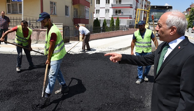 GÜL ASFALT ÇALIŞMALARINI İNCELEDİ