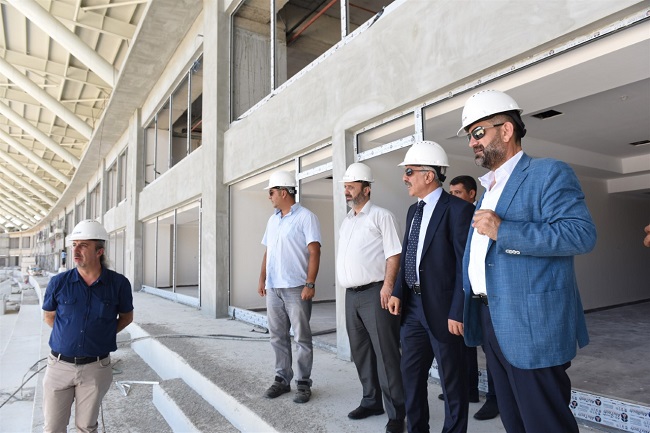 YENİ STADYUM İNŞAATINI İNCELEDİLER