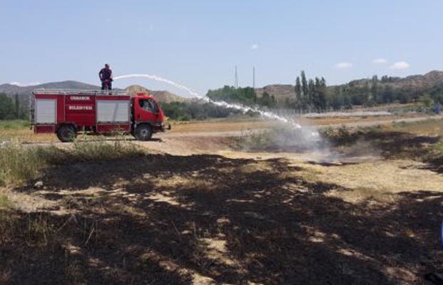ELEKTRİK KABLOSU TARLAYI YAKTI