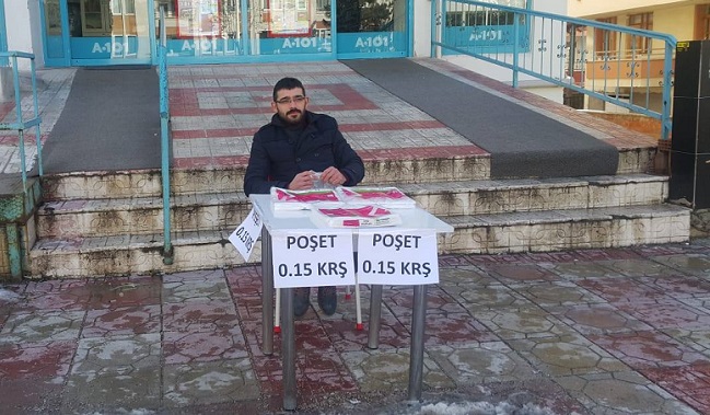 ÇORUM’DA 15 KURUŞA POŞET SATTI