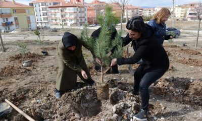 KADINLAR 400 FİDANI TOPRAKLA BULUŞTURDU