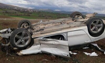 OTOMOBİL TAKLA ATTI:1 YARALI