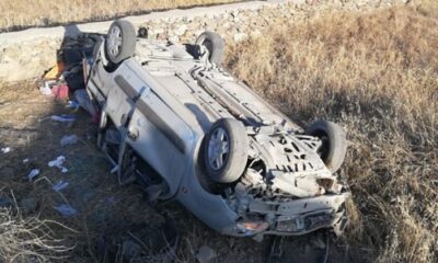 OTOMOBİL ŞARAMPOLE DEVRİLDİ: 1 YARALI