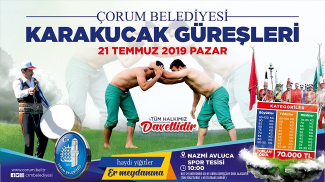 ÇORUM’DA KARAKUCAK GÜREŞLERİ YAPILACAK