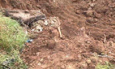 YOL ÇALIŞMASI SIRASINDA KAFATASI BULUNDU