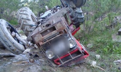 FRENİ BOŞALAN TRAKTÖR DEVRİLDİ