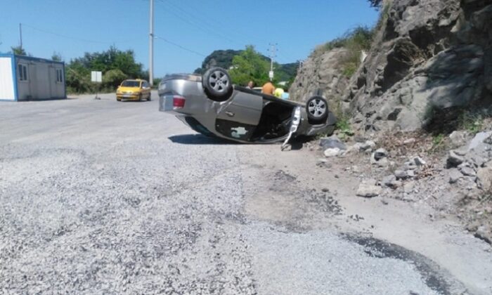 MICIRA KAPILAN OTOMOBİL TAKLA ATTI