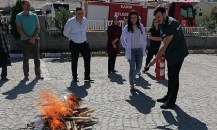 HASTANEDE YANGIN TATBİKATI YAPILDI