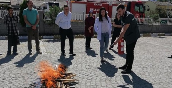 HASTANEDE YANGIN TATBİKATI YAPILDI