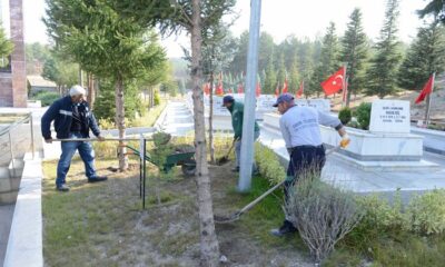 BELEDİYE ŞEHİTLİKTE ÇALIŞMALARA BAŞLADI