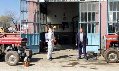 SANAYİDE İŞYERLERİ DEZENFEKTE EDİLDİ