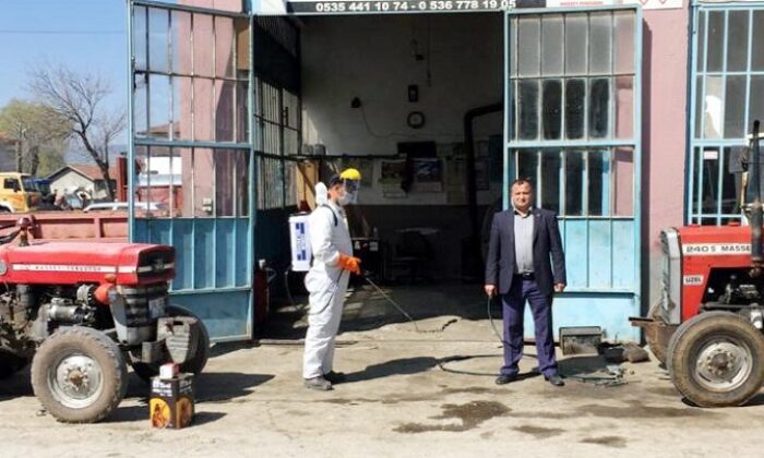 SANAYİDE İŞYERLERİ DEZENFEKTE EDİLDİ