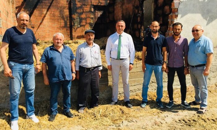 YANGINZEDE AİLEYİ ZİYARET ETTİLER