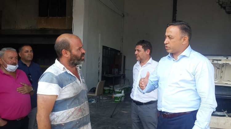 YANGINZEDE ESNAFI ZİYARET ETTİLER