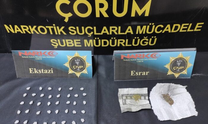 ÇORUM’DA ESRAR VE HAP YAKALANDI