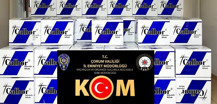 ÇORUM’DA KAÇAK MAKARON YAKALANDI