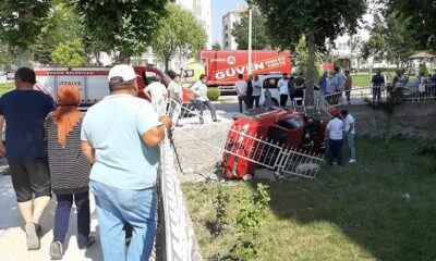KONTROLÜ KAYBETTİ BAHÇEYE UÇTU