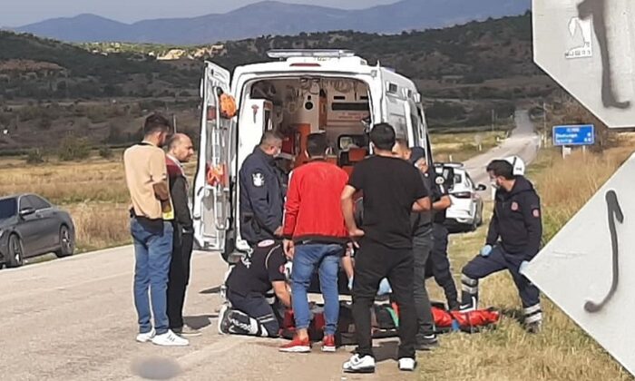 MOTOSİKLET KAZASI 2 YARALI