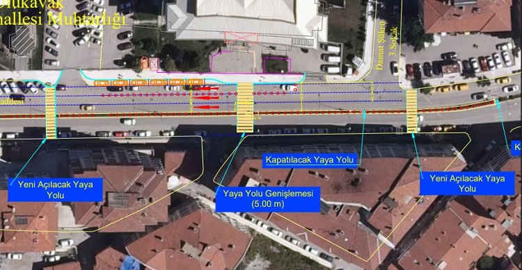 FATİH CADDESİNE YENİ YAYA GEÇİDİ