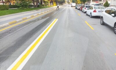 YOL ÇİZGİ ÇALIŞMALARINA DEVAM EDİYOR