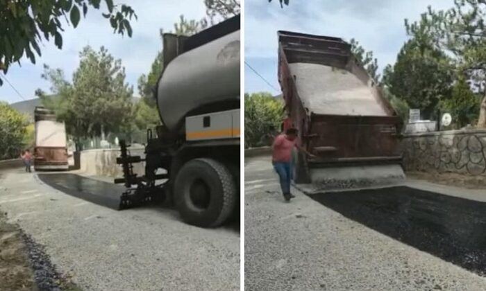 ORTAKÖY BELEDİYESİ YOL YAPIYOR
