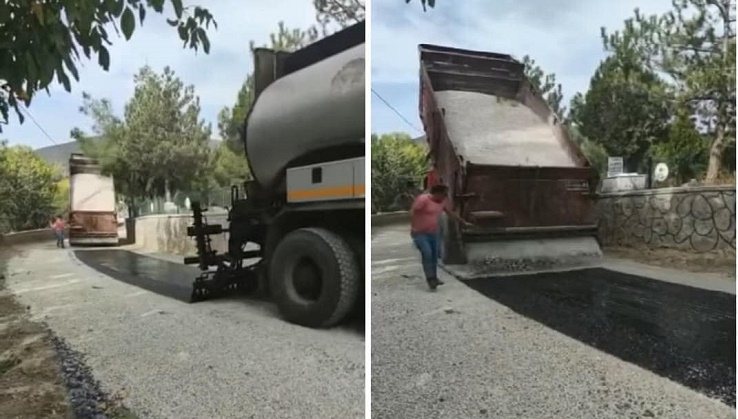 ORTAKÖY BELEDİYESİ YOL YAPIYOR