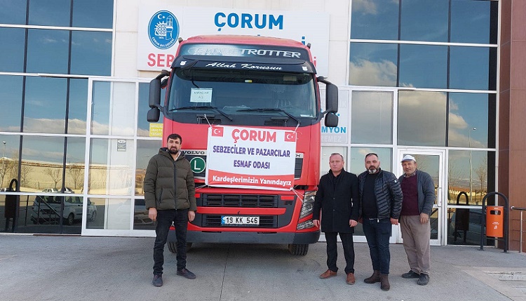 BİR TIR SEBZE MEYVE GÖNDERDİLER
