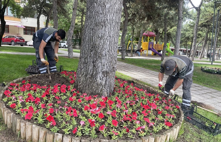 ÇORUM LALE VE SÜMBÜLLERLE DONATILDI