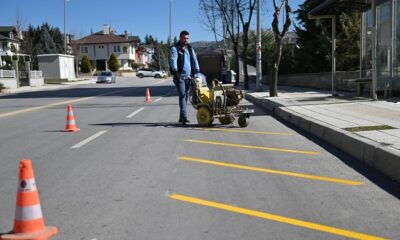 YOL ÇİZGİ ÇALIŞMASI YAPILIYOR