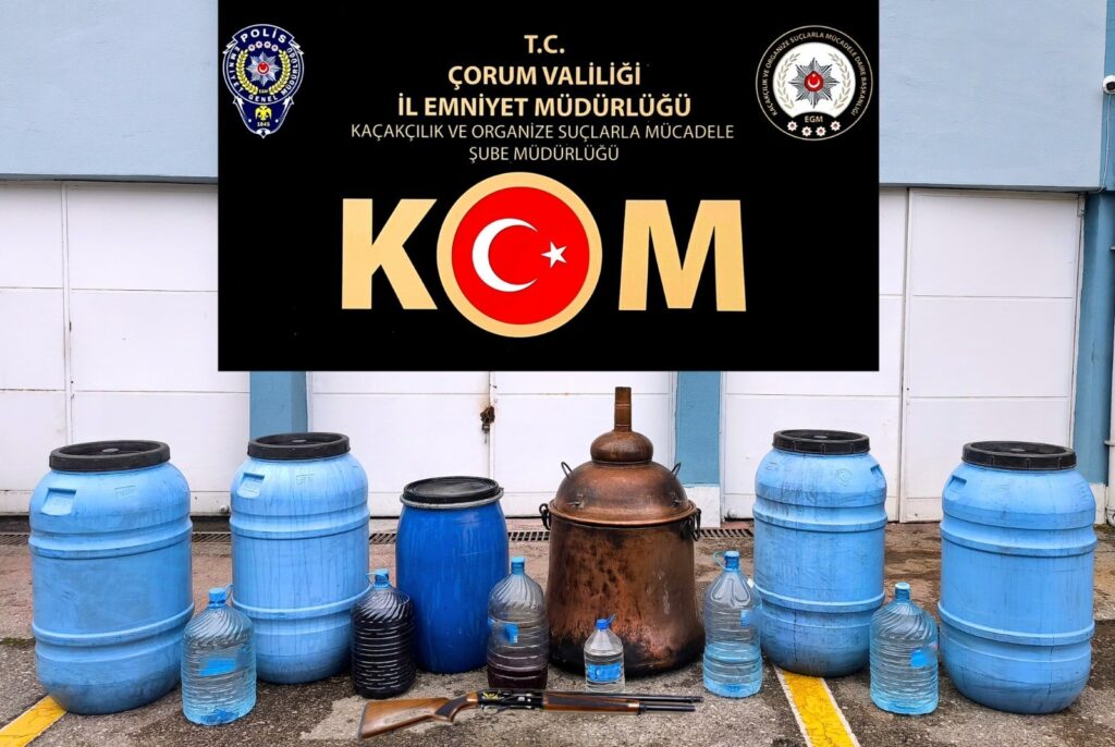 ÇORUM’DA KAÇAK ALKOL ELE GEÇİRİLDİ